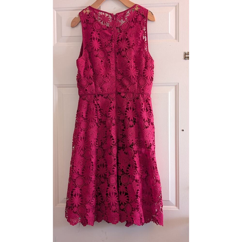 White House Black Market Lace A-Line Dress in Rose Pink - Picture 4 of 5